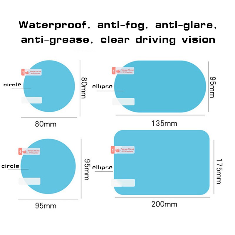 2 stk bil bakspejl anti tåge film anti regn belægning vandtæt regntæt film bilrude folier beskyttende film