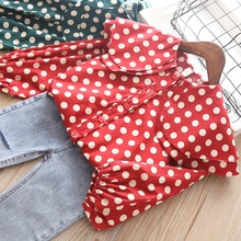 Ragazze Camicette Della Camicia Per La Ragazza Vestiti Dei Capretti di Modo Top di Autunno della Molla Coreano Foglia di Loto Camicette Manicotto Della Lanterna Usura del Bambino Costume