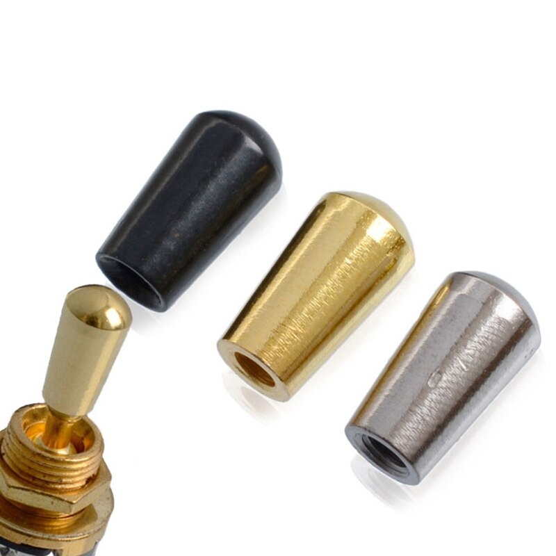 Przełącznik gitarowy Selektor Metalowa końcówka 3-drożny przełącznik dwupozycyjny Pokrętło Końcówka Gwint wewnętrzny Przycisk końcówki pokrętła gitary elektrycznej