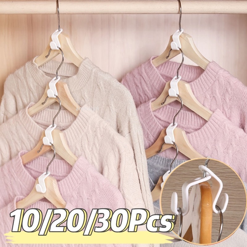 Ganchos extensores para colgar ropa, gancho de conexión en cascada de alta resistencia, organizador de ropa para ahorrar espacio, Clips de plástico para armario, 10-30 Uds.