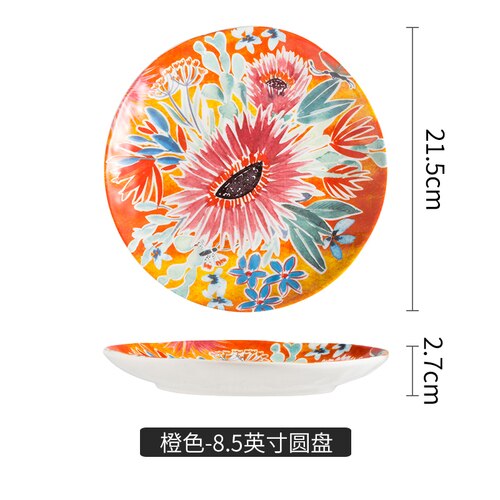 Hand-painted ceramic tableware dishes discs rice bowls cold kettles water cup bowls and dishes set vase Salad dish CL102003: F