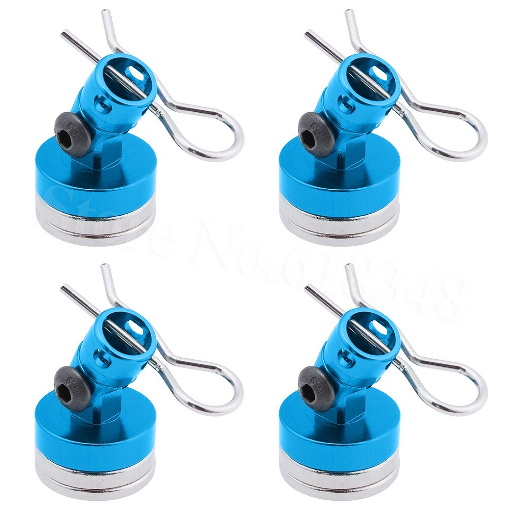 4pcs Magnet Magnetic Stealth Invisible Body Post Mount Contact Shell Column + Clips For RC Drift Car HSP 122037 Sakura Redcat: Blue