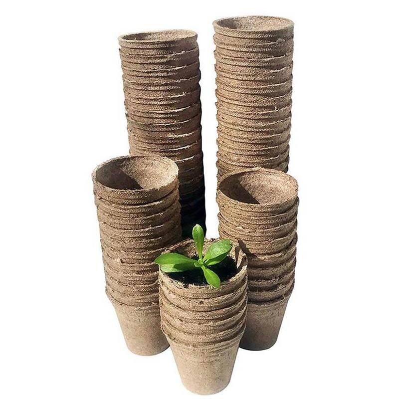 Macetas biodegradables para cuarto de niños, suministros de jardín, 10 piezas, 8x8cm