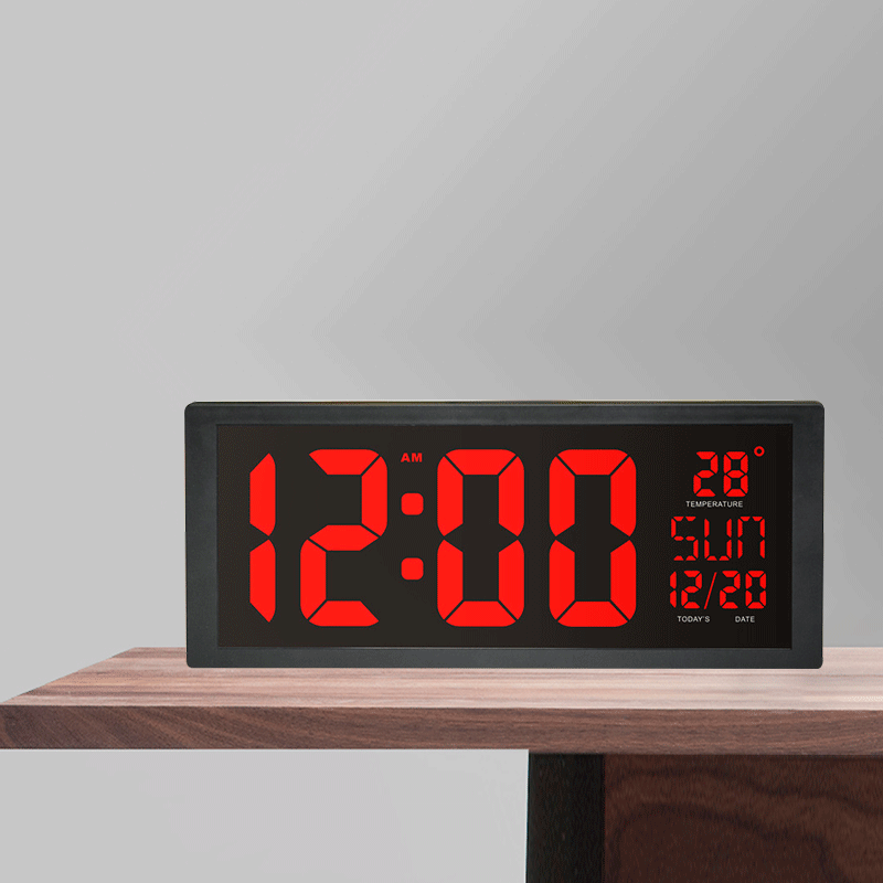 Large Number LED Wall Clock Display Electronic Thermometer Week Decorate Time Memory Clock Digital Clock Home Wall Clocks