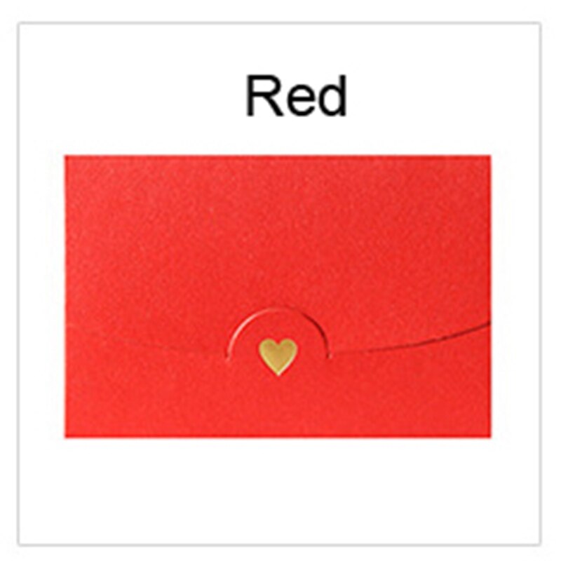 Enveloppe en papier doré 10 pièces/lot | Enveloppe à cœur de fermoir, pour carte d'invitation de mariage, , bricolage: Rouge / 11x17.5cm