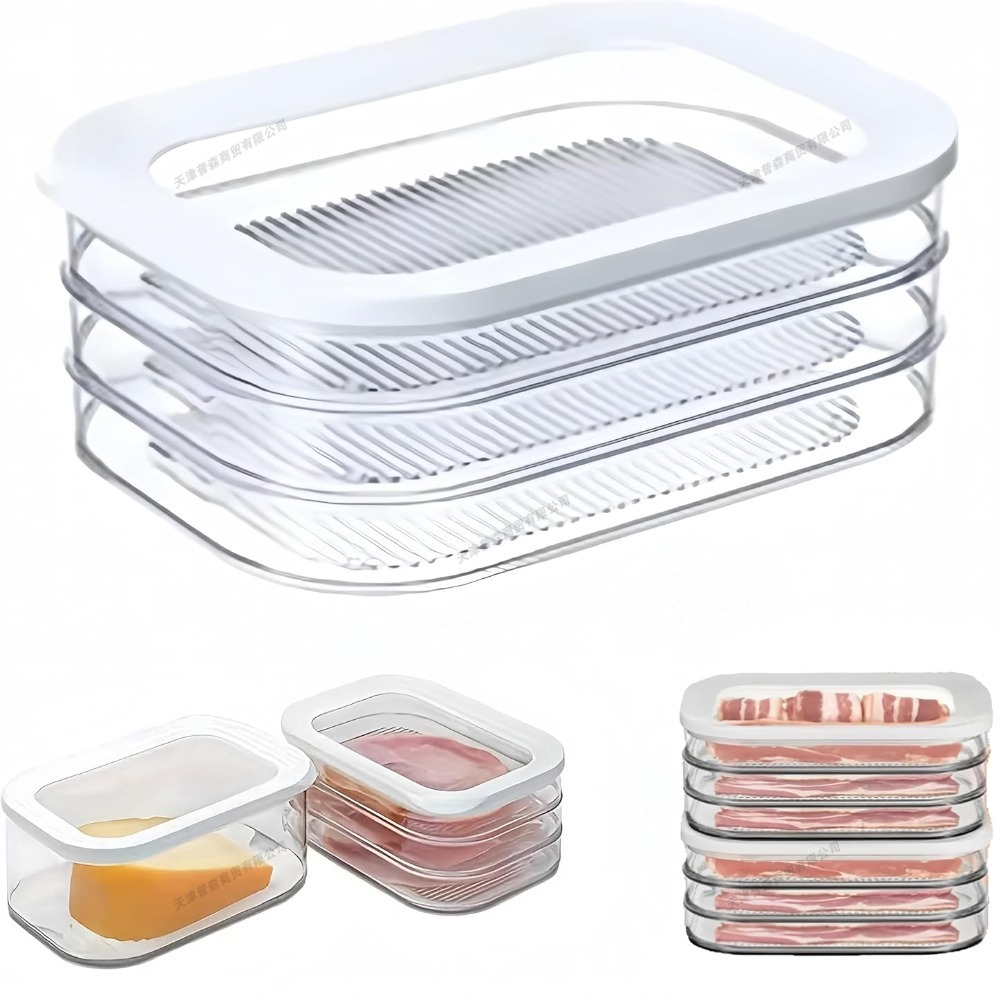 Stapelbarer Mittagessen-Fleischbehälter für Höhle Kühlschrank, Lebensmittel-Aufbewahrungsbox mit Deckel, Delikatessen-Fleisch-Aufbewahrungsbehälter für sterben Kühlschrank-Kälteaufbewahrung