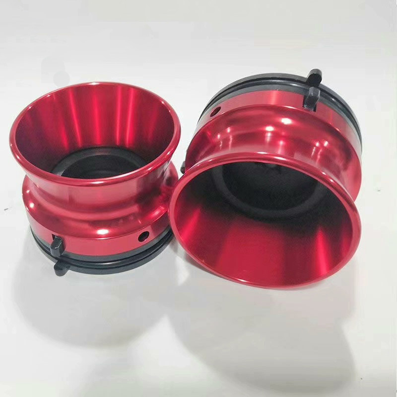 1 Pair Standard 1/4" Silver NAB Hub Adapters For Reel To Reel Tape Recorder: Red