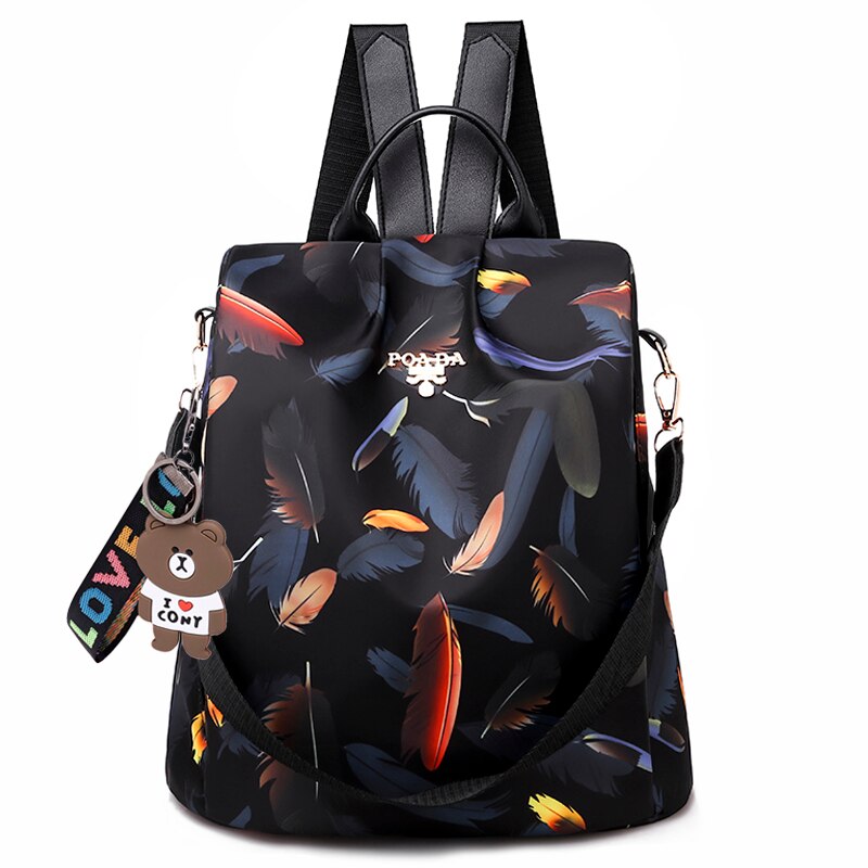 Pretty Style Girls Anti Theft School Backpack Casual Women Travel Backpack Durable Fabric Women Backpack: 5