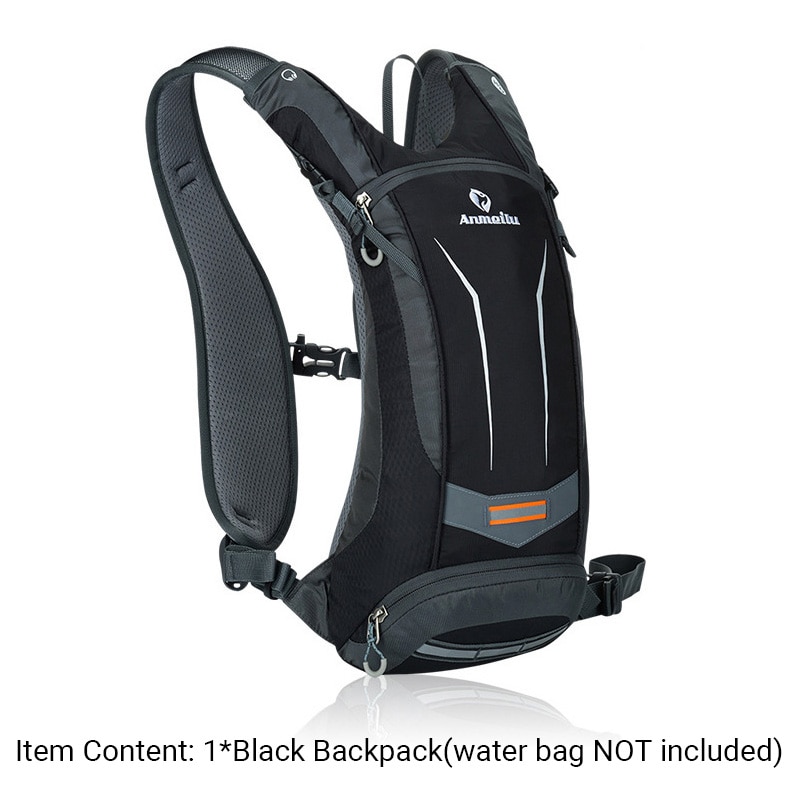 Anmeilu 8L Fiets Rugzak, Waterdichte Fiets Rugzak Voor Fietsen Camping, Hydratatie Rugzak Tas Voor Wandelen Klimmen: Black