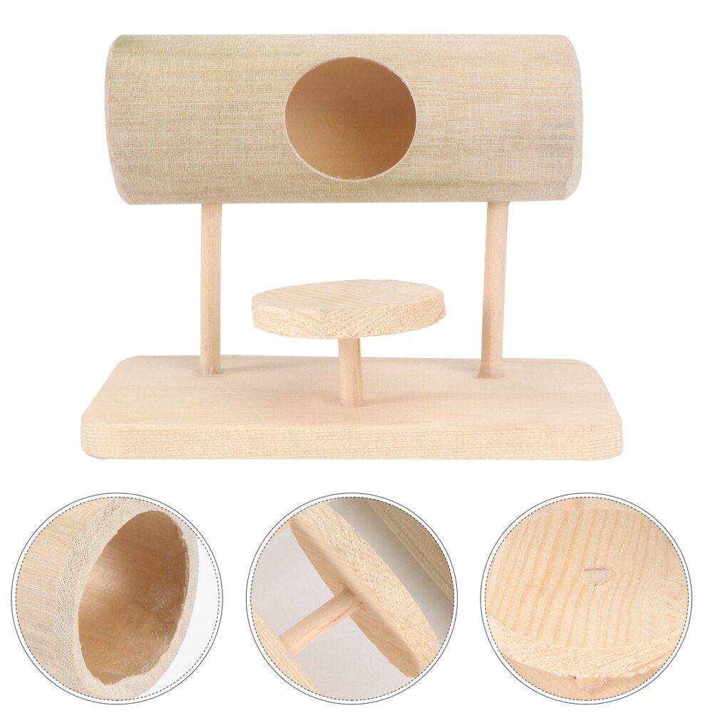 1pc Adorable Wooden Hamster Tunnel Plaything Hamster Crawling Hamster