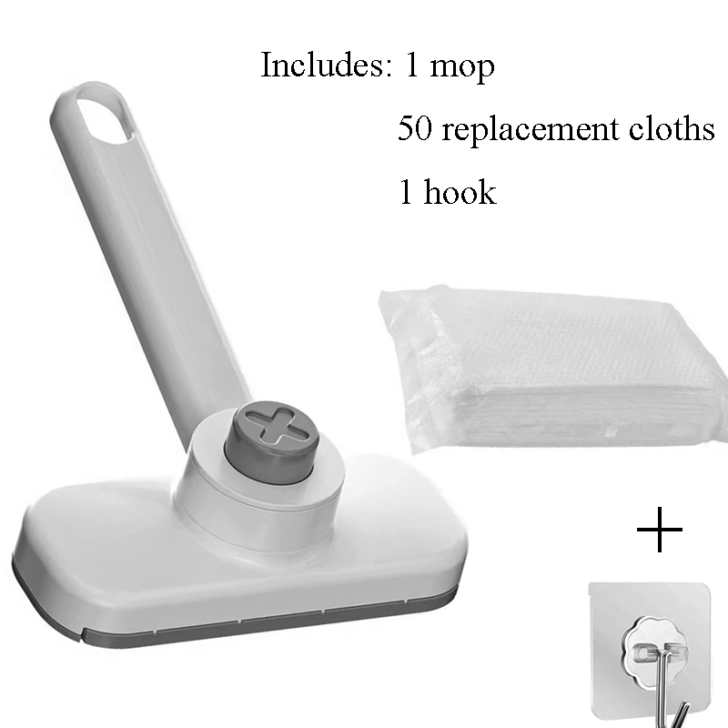 Alsidig mini-moppe med roterende hoved, håndholdt engangsklude til nem rengøring af gulve og vægge i badeværelse, køkken, bil: Blå