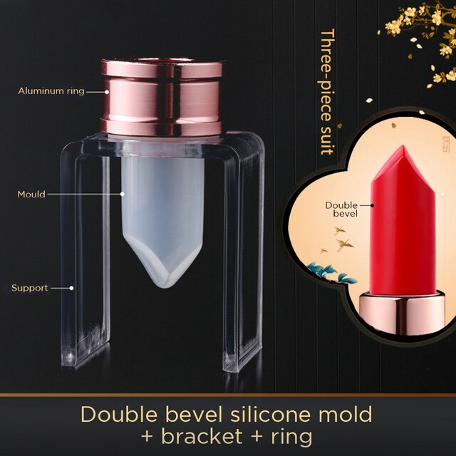 Stampo per rossetto fai-da-te kit di bellezza artigianato strumenti stampo per rossetto di alta qualità stampo per rossetto in silicone nuovo stampo in silicone: doppio bevel