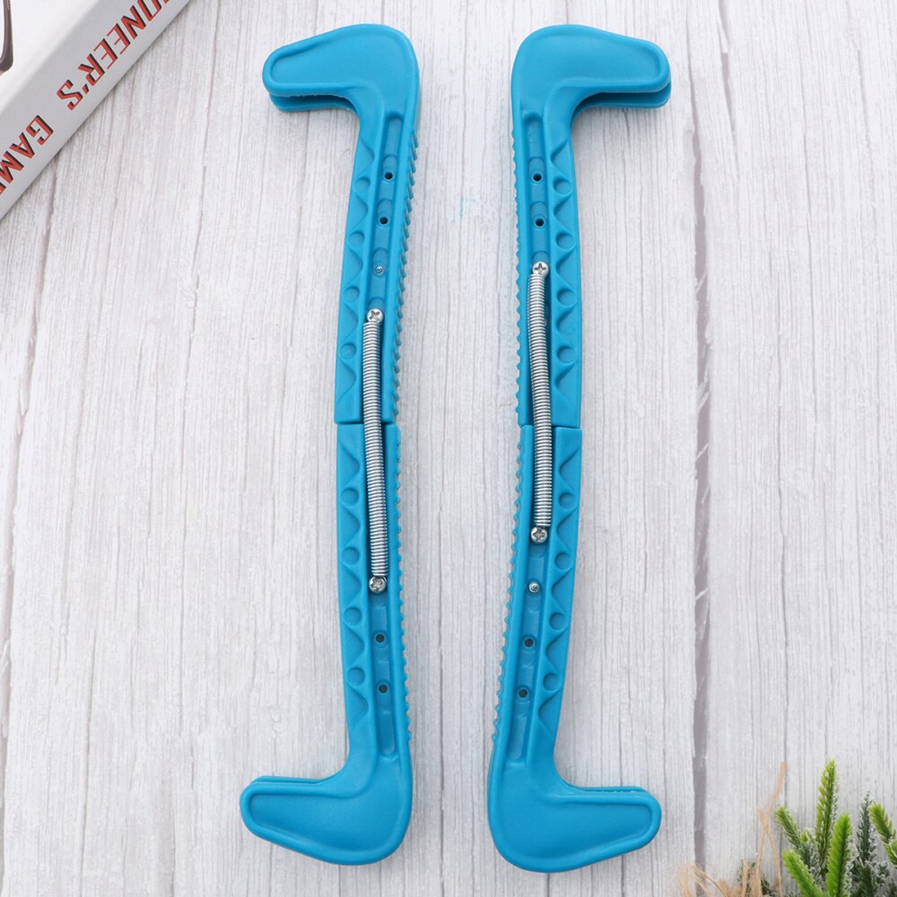 1 Pair Ice Guards Adjustable Ice Walking Guards Ice Hockey Figure Protector Covers (Lake Blue)