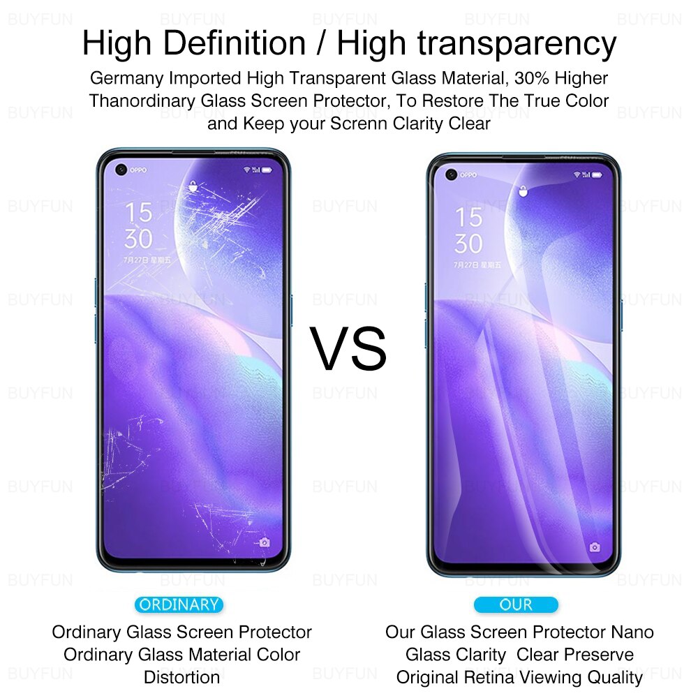 6-in-1 Displayschutzfolien-einstellen - Gehärtetes Glas für OPPO Reno 5 Lite, 5F, finden X3 Lite