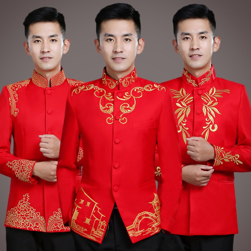 Chinesische Bräutigam Hochzeit Kleid Männer Chinesischen Chinesischen Tunika Anzug verrotten Seetang-dynastie Kostüm Männer Traditionellen Cheongsam oben Kleidung
