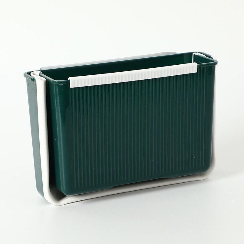 Cubo de basura colgante para cocina, papelera plegable montada en la pared, para baño, inodoro, Coche: Green