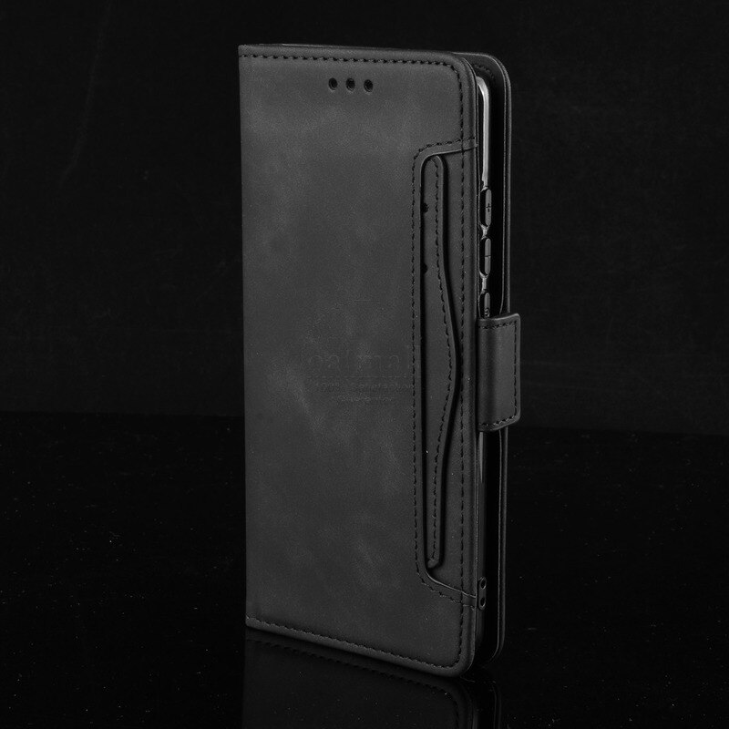 For Oukitel C18 Pro Wallet Case Magnetic Book Flip Cover For Oukitel C18 Pro Card Photo Holder Luxury Leather Mobile Phone Funda: Black