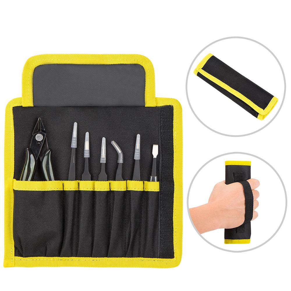 Pinzas ESD JCD con pinzas de precisión de cerámica, pinzas de acero para soldadura electrónica, Kit de herramientas de reparación de teléfono