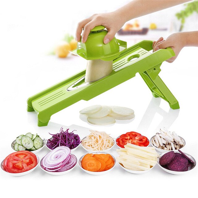 VOGVIGO Multifunctional V-Slicer Mandoline Slicer Food Chopper Fruit & Vegetable Cutter Random color: Default Title