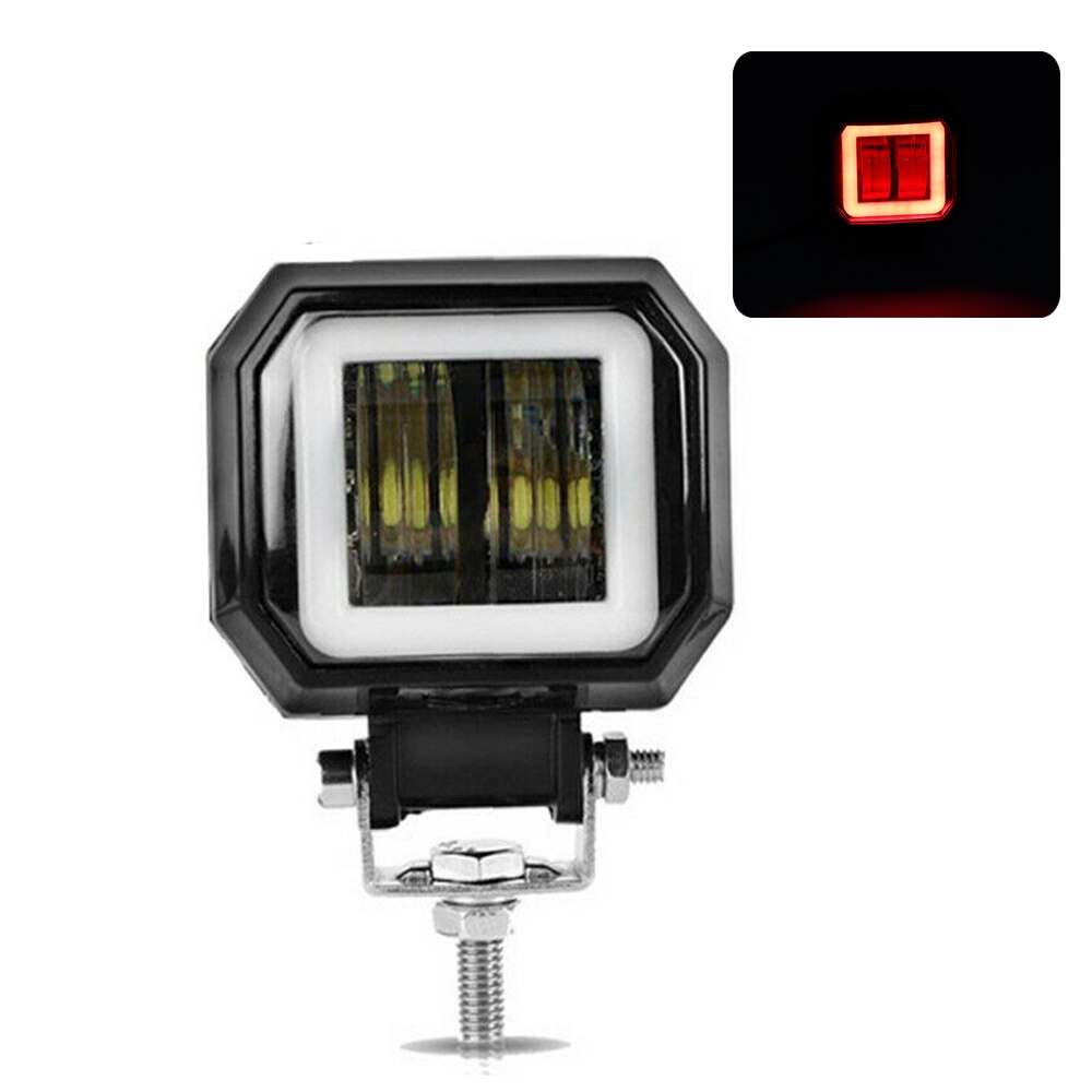 3INCH 20W LED WORK LIGHT SPOT DRIVING FOG LIGHTS HEADLIGHT CAR SUV BOAT WAGON PICKUP CAMPER MOTORCYCLE 12V 24V AUXILIARY LIGHT: 1X SQUARE WHITE RED