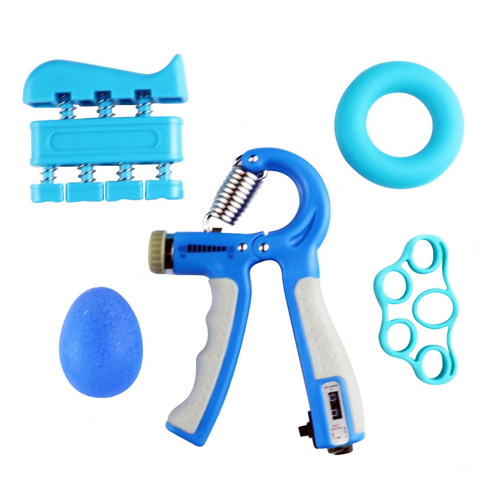 10-60Kg Hand Gripper Gym Expander Fitness Hand Grip Dynamometer Finger Heavy Exerciser Strength for Muscle Recovery Hand Trainer: 5pcs Blue