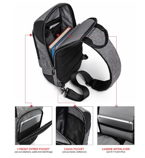 Kaka mærke mænd messenger bag skuldertaske mænd bryst pack dag pack cross body rygsæk herre & #39 ;s bryst skulder sling taske til mænd