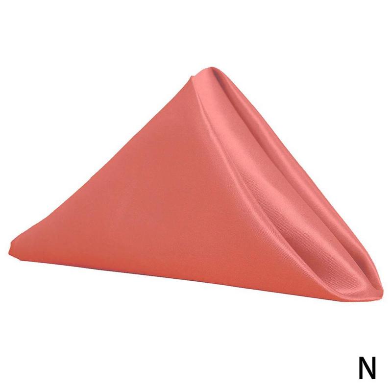 1pcs Cloth Napkins 12x12 Inches Polyester Table Napkins Restaurant Banquet Dinner Decoration Party Wedding Supplies Decor L2a4: coral
