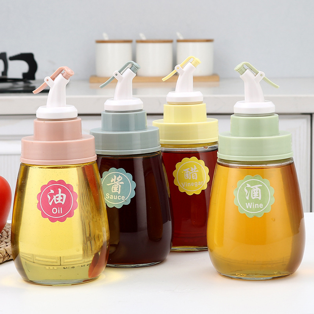 Köksmaterial flip top sprit dispenser munstycke olja vin vinäger flaska hällare med lock propp