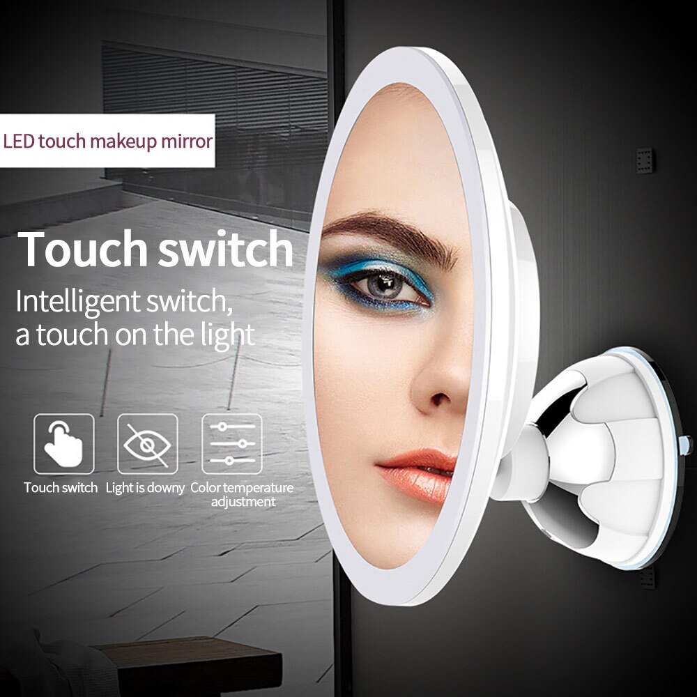 Makeup Mirror With 3 Luminosity LED Lights Make Up Mirror 10X Magnifying Vanity Mirror Cosmetic Miroir LED