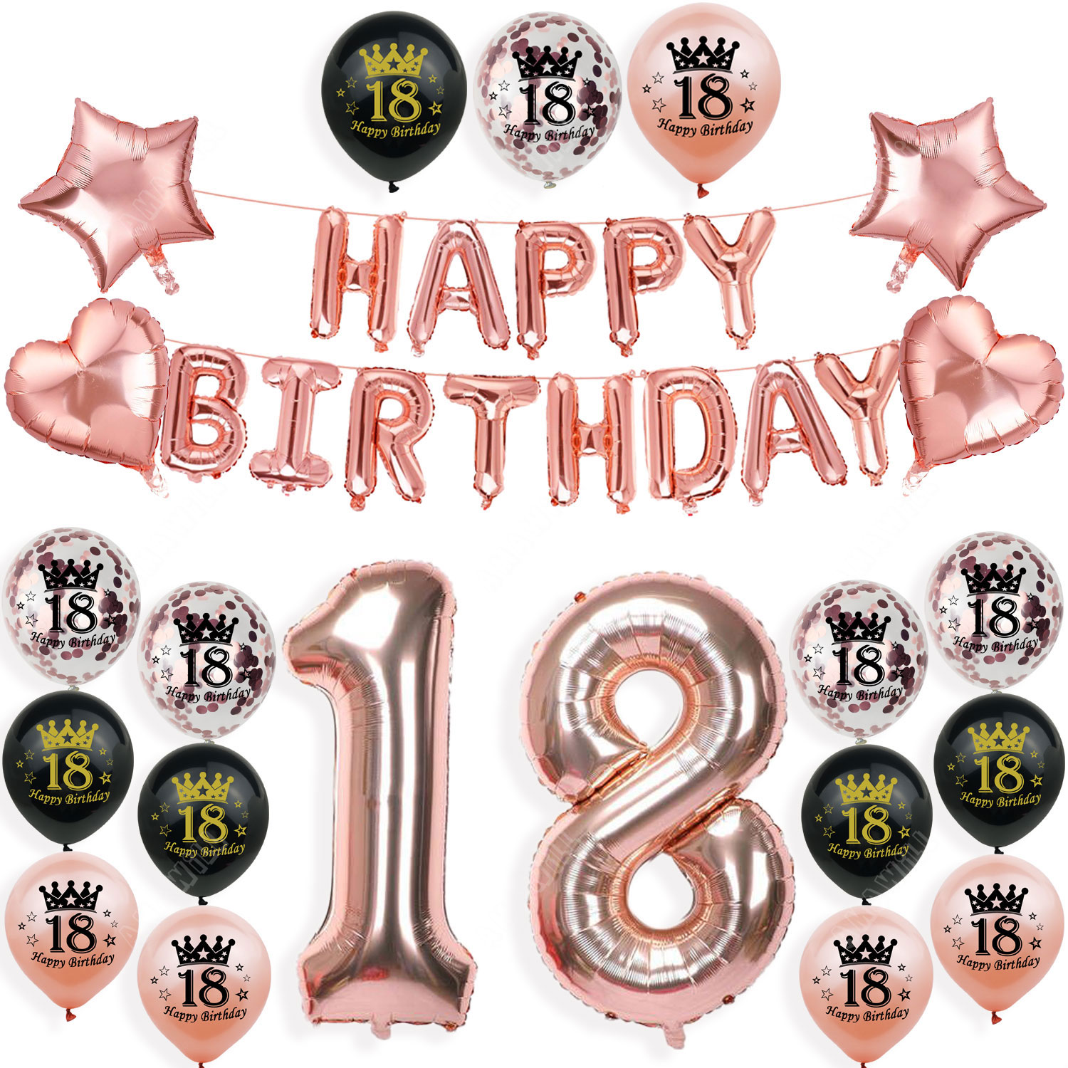 Amawill Happy 20 Birthday Balloons Rose Gold Theme Number 20th Years Old Adult Anniversary Party Decorations Man Woman Supplies: Light Grey