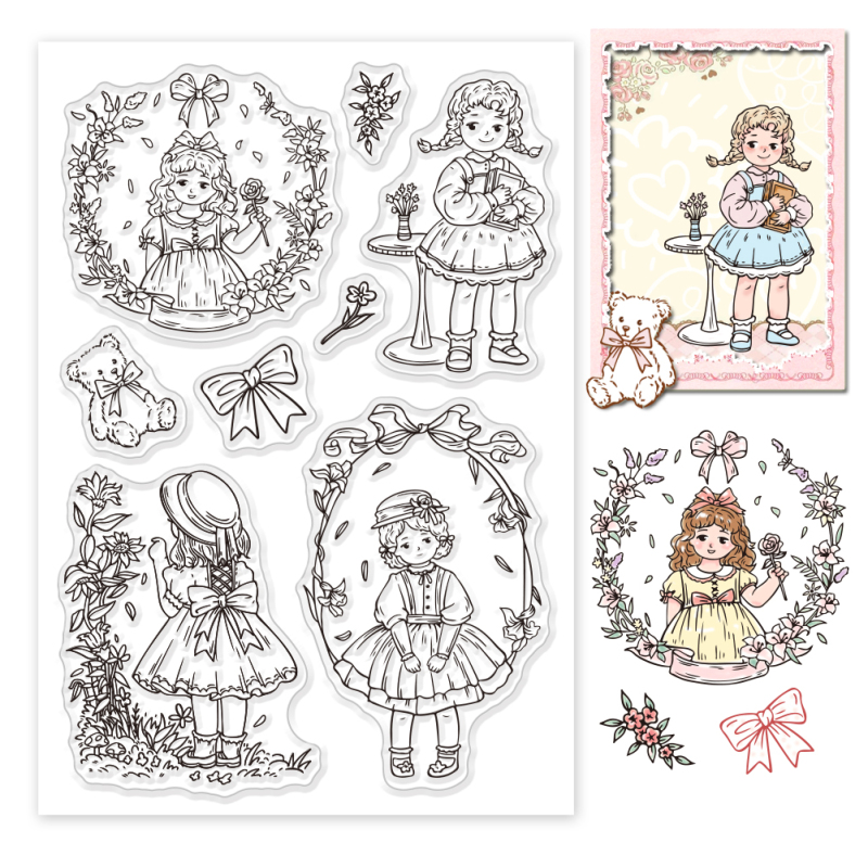 1PC Gear Background Clear Stamps Gear Decorative Clear Stamps Silicone Clear Stamps for Card Making Clear Silicone Seal Stamps
