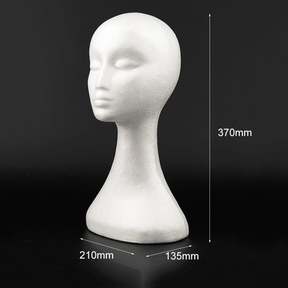 Female Male Mannequin Head White Polystyrene Styrofoam Foam Head Model Stand Wig Hair Hat Headset Display Stand Rack