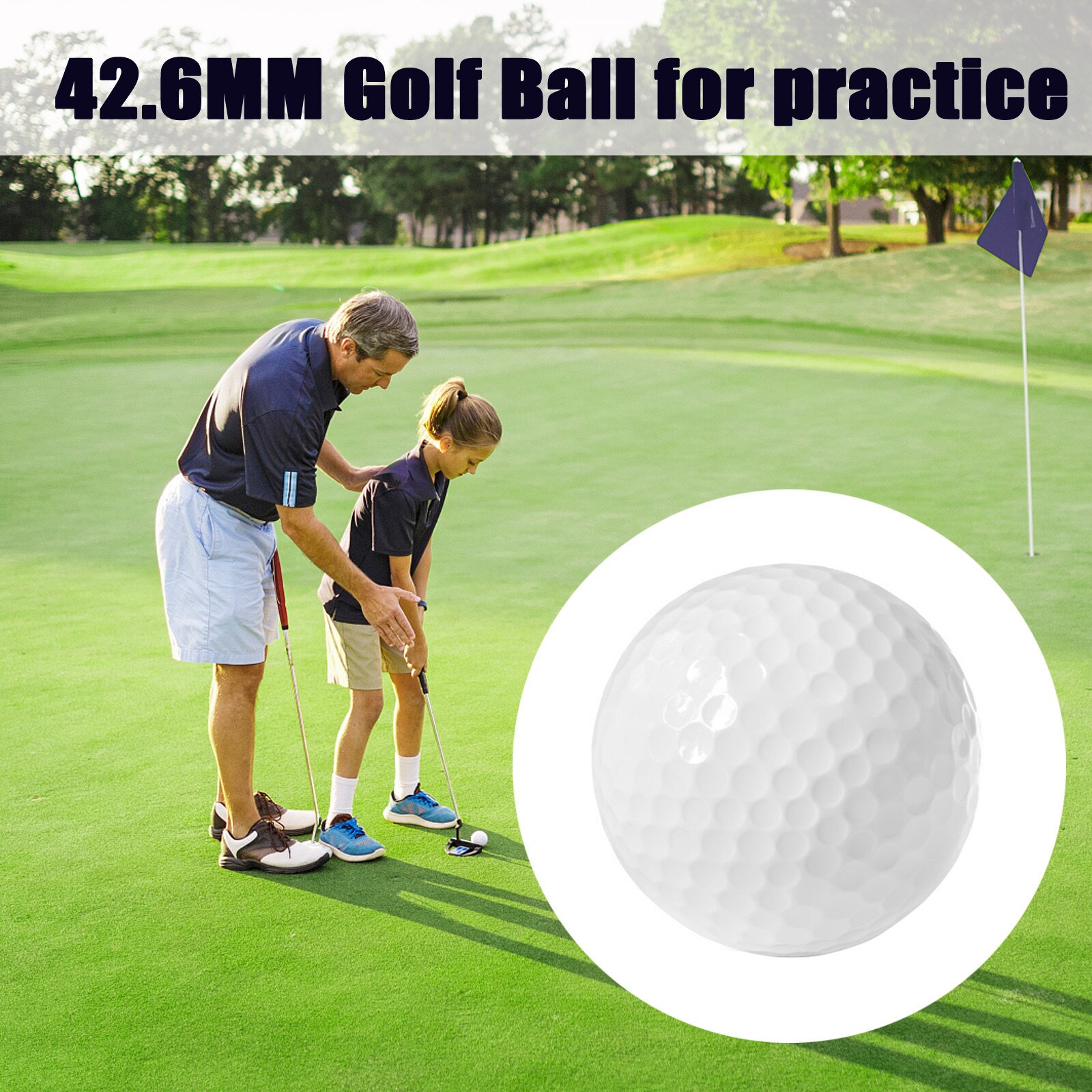 42.6mm Golf Ball Brand Golf Practice Ball Outdoor Sports White Synthetic Rubber Material Golf Ball Training Aids 1/3/5/10pcs