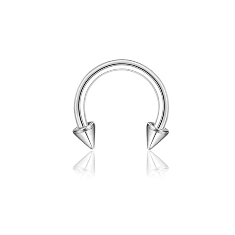 Drperfect Septum Clicker Ring Rvs Opaal Kraakbeen Helix Tragus Hoepel Daith Oorbellen Neusringen Hoepel Piercing Sieraden: WHITE / Blue White Zinc Plated