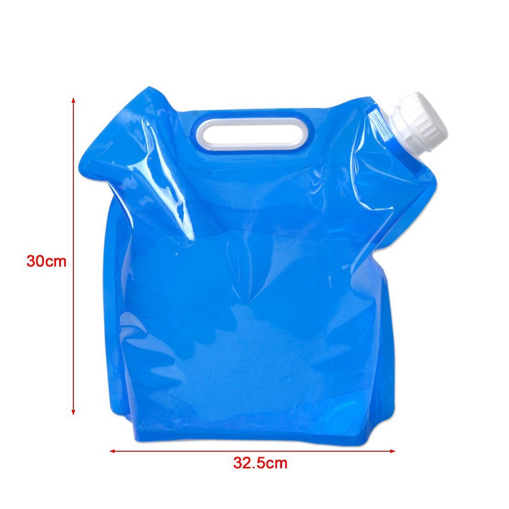 5L PE Wasser Tasche Für Tragbare Falten Wasser Lagerung Heben Tasche Für Camping Wandern Überleben Trink Lagerung blasiert 30*32,5 cm