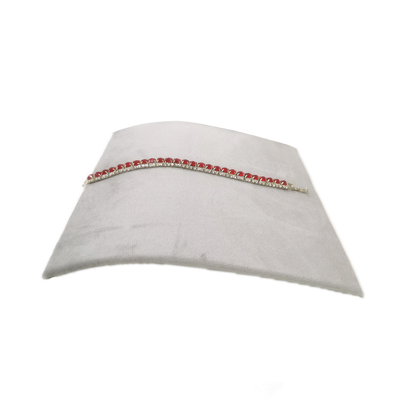 Hoge, gebogen fluwelen kettingstandaard, sieradenstandaard, sieradendisplay, sieradenhouder, opbergstandaard voor kettingen en sieraden.: Grijs