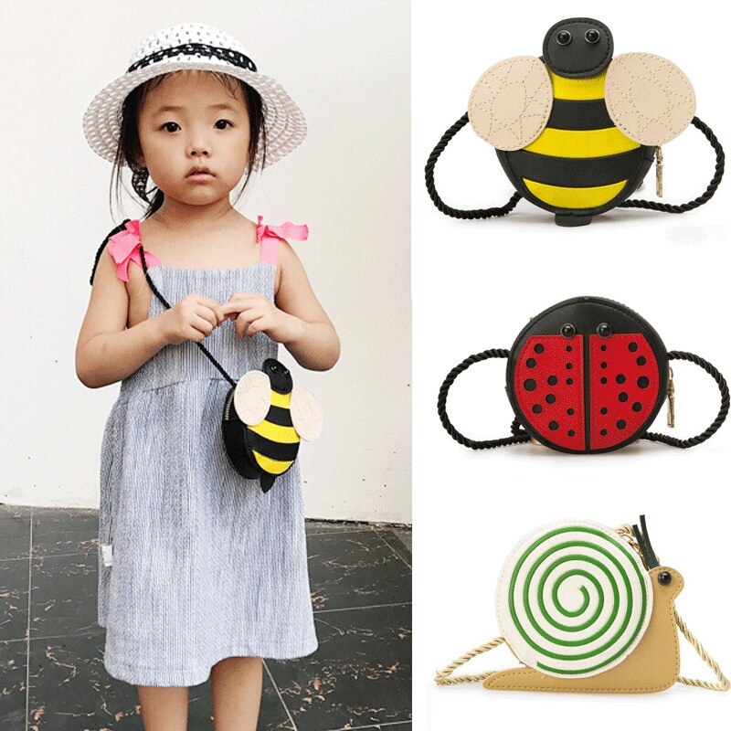 Leuke Handtassen Kids Baby Meisjes Cartoon Bee Messenger Bag Schouder Portemonnees Pu Lederen Kwastje Zak