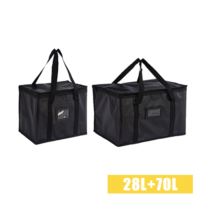 70L Insulated Thermal Cooler Bag Insulation To Keep Cold Large Capacity Portable Lunch Bag Zip Picnic Camping Tin Foil Food Bags: Gold