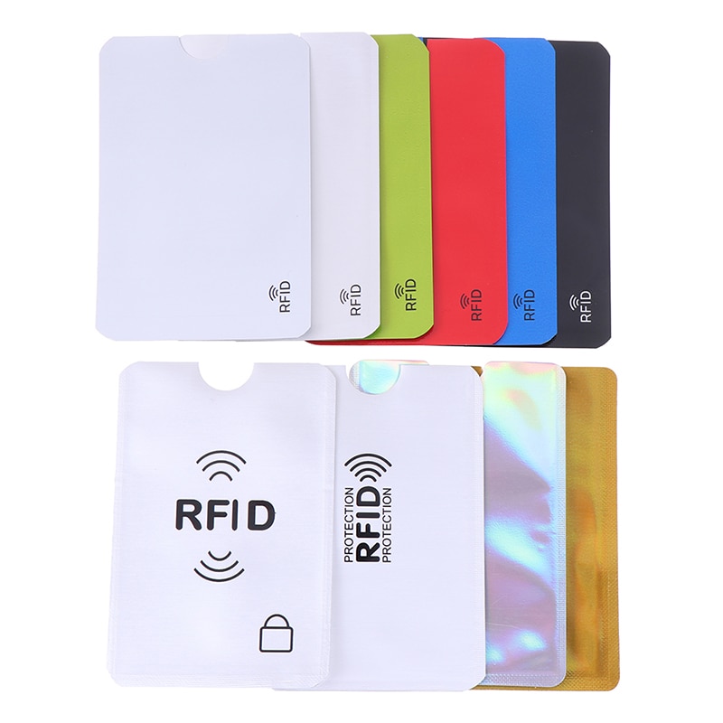 10PCS Credit Card Protector Secure Sleeve RFID Blocking ID Holder Foil Shield ID Card holder Badges Passport