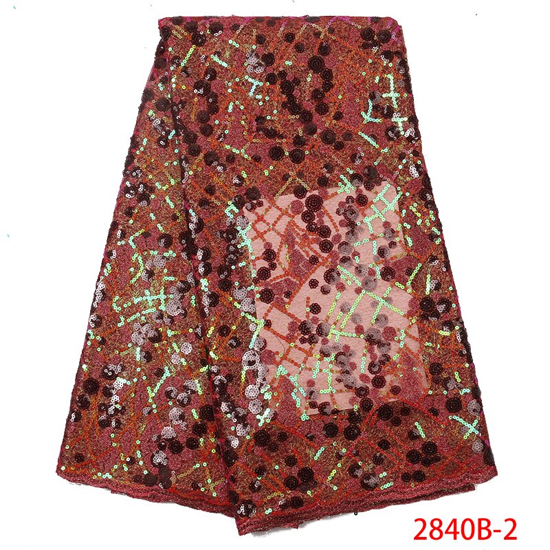 Organza Lace Fabric Fabric French Net Embroidery Sequins Tulle Fabric Lace for Wedding Dresses KS2840B-3