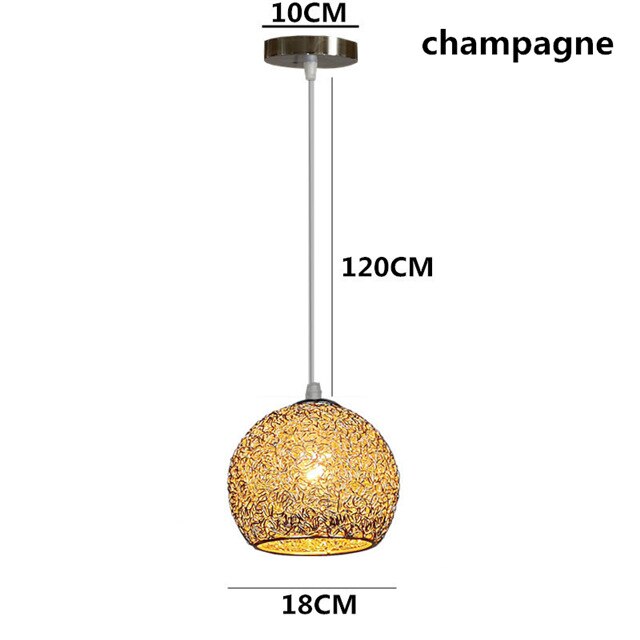 Modern aluminium metall  e27 led taklampa macaron enkelhuvud pendellampa för trappa matsal vardagsrum studie hotell: Champagne