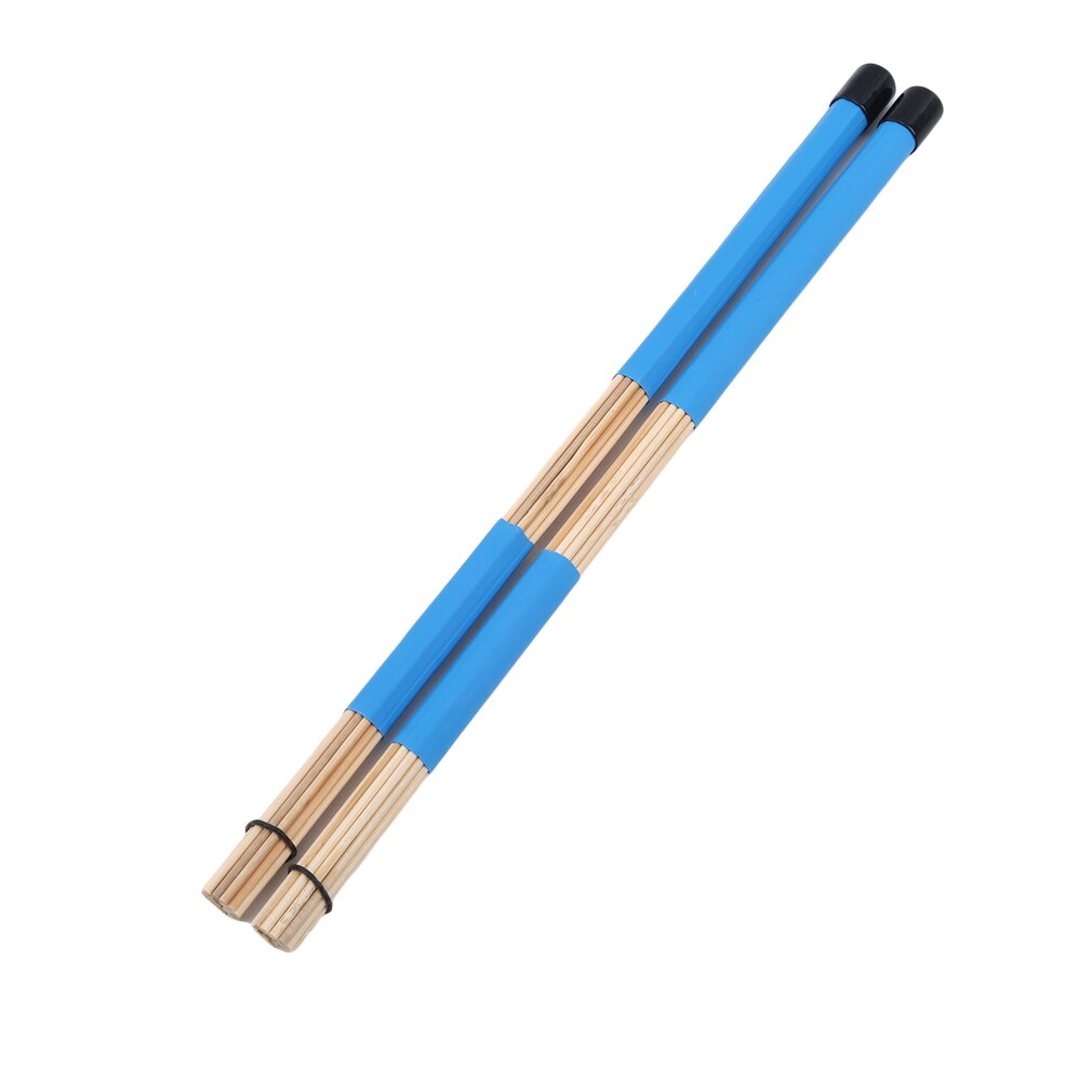 Tambor de percusión , de bambú, de campo, Jazz, de Balada, con mango de goma, 1 par: blue