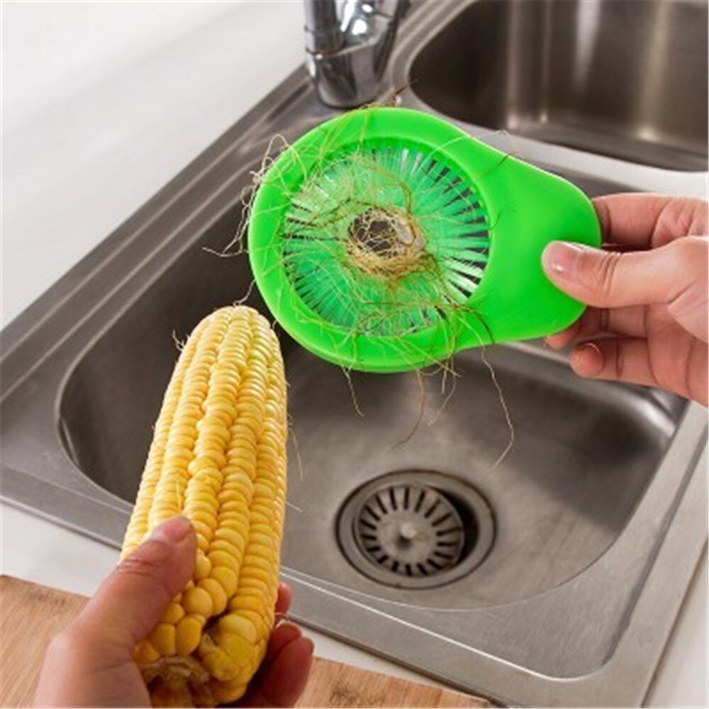 Nal en plastique Portable brosse de maïs fruits légumes concombre pomme de terre rotation brosse de nettoyage fournitures outils de cuisine