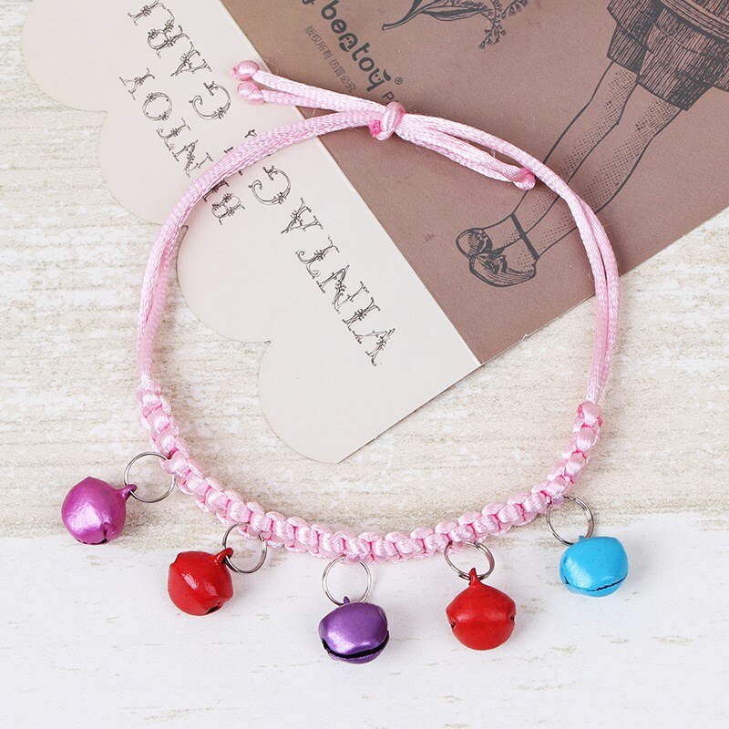 Cat collar bell cat sound ring hand-woven collar multiple bells position cat position bell cat collar