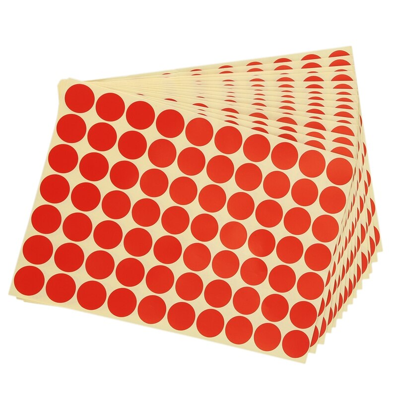 19mm Circles Round Code Stickers Self Adhesive Sticky Labels: Red