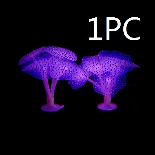 1PC meduse fluorescenti artificiali acquario pesce carro armato decorazione corallo piante acquatiche abbellimento sei bellissimi colori: viola 1pezzi