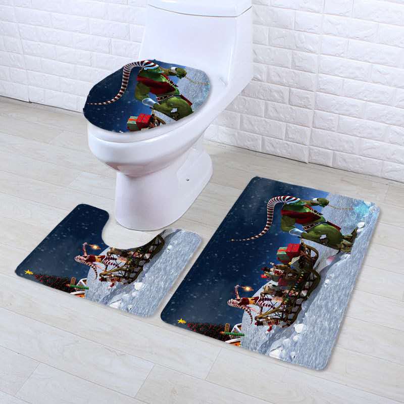 3 stk / sæt tredelt badeværelsesmåtte sæt skridsikker absorberende tæppegulvmåtte superblød toiletpude: Nummer 5