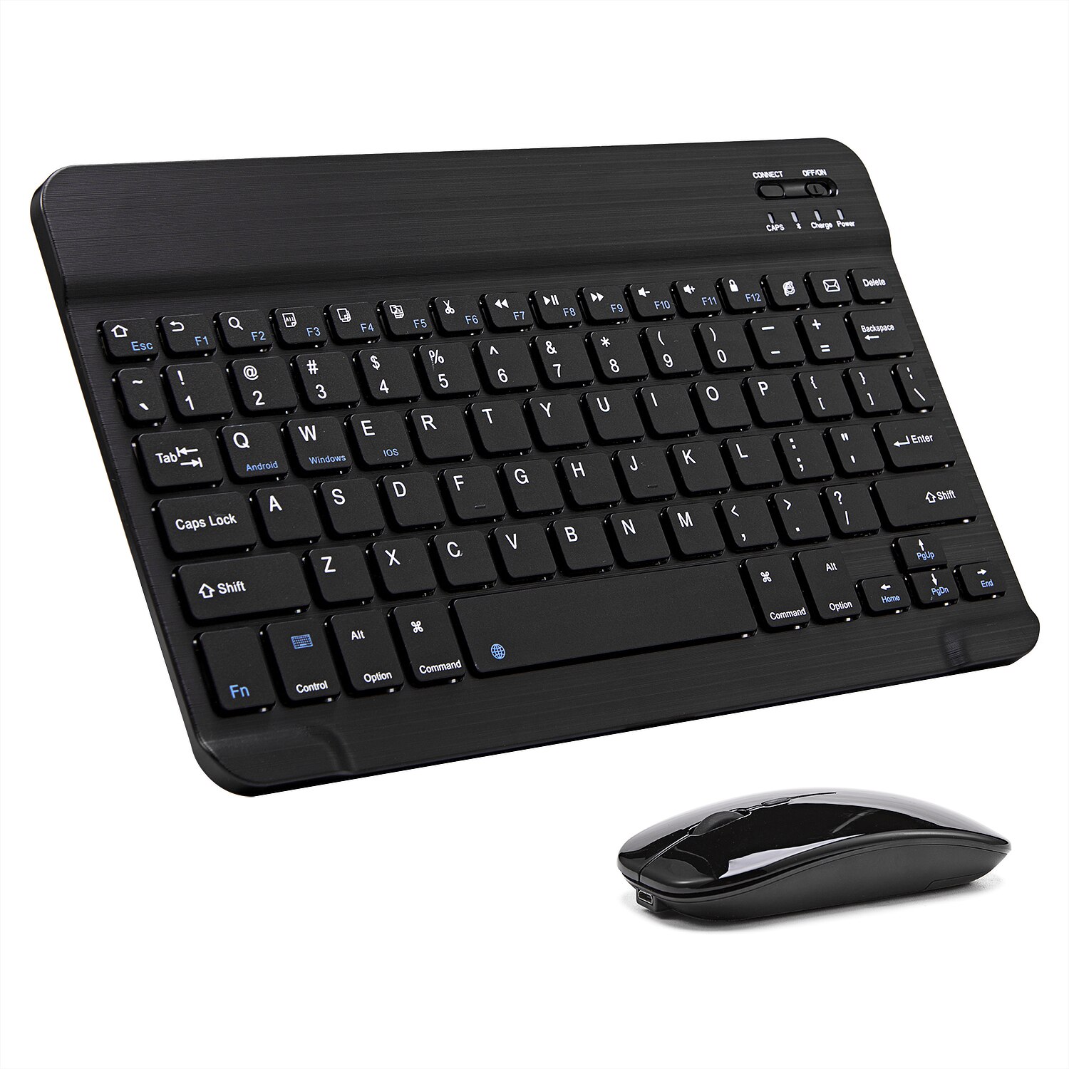 Bluetooth Keyboard and Mouse Combo Rechargeable Portable Wireless Keyboard Mouse Set for Apple iPad iPhone and Android Windows