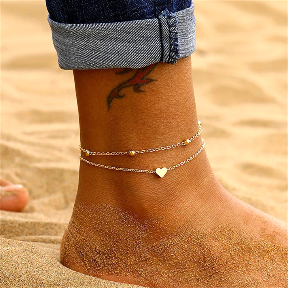 FNIO-Conjunto de tobilleras con dijes bohemios para mujer, pulsera de tobillo con luna y estrella en la pierna, cadena de pie, joyería de playa femenina: Zinc negro plateado