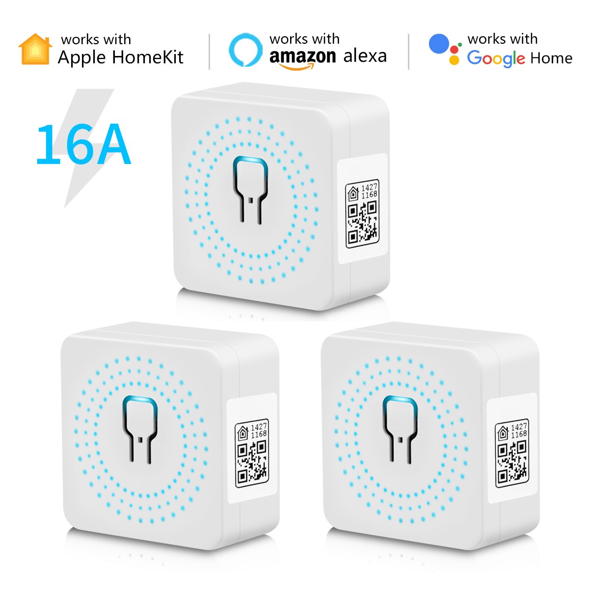 Homekit Mini Smart WiFi Breaker Home DIY Relay Switch Automation Module 16A 2 Way Timing Voice Control With Alexa Google Home: 3 PCS